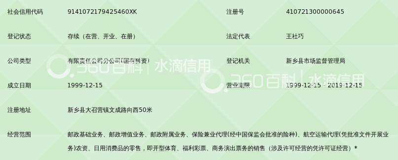 中国邮政集团公司河南省新乡县大召营支局 邮政增值业务拓展农村服务新路径